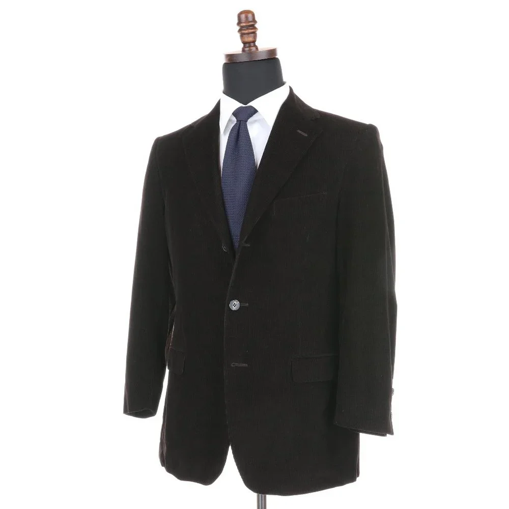 Z Zegna Dark Brown Corduroy Sport Coat Blazer